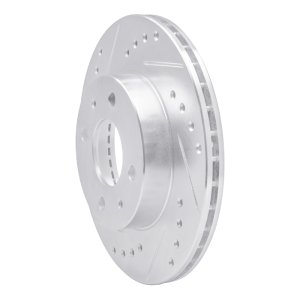 Nissan Lucino Brake Rotor (1) - Front Left - R1 Concepts - Drilled & Slotted - Silver - `95-`00
